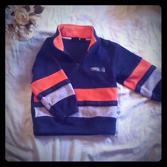 A21iZOD: SIZE4 BOY BLUE AND ORANGE SWEATER ZIPE UP - Picture 1 of 4